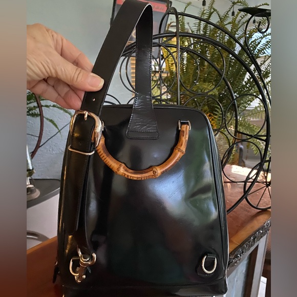 Gucci Vintage Bamboo Sling Backpack/Shoulder Bag Unisex - Picture 7 of 16